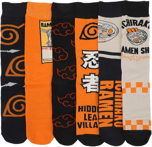 Bioworld Naruto Anime Icons Adult 6-Pair Casual Crew Socks with Tin Tote in Saudi Arabia
