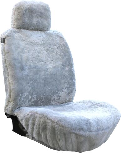 أغطية مقاعد منفوشة من فرو جلد الغنم الأصلي لإكسسوارات السيارات المصنوعة من فرو شيرلينغ (56 × 23 بوصة، أسود) in Kuwait