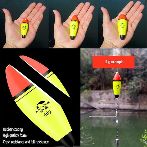 10 قطع من FASPLORE 4 مقاسات من عوامات الصيد والبوبرز تأتي مع 10 قطع من أعواد الصيد المتوهجة المطلية بالمطاط من إسفنج EVA بوزن 1 أونصة، 2/3 أونصة، 1/3 أونصة، 1/6 أونصة. in Kuwait