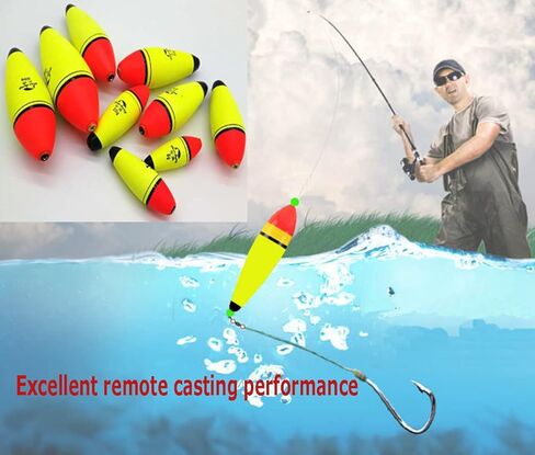 10 قطع من FASPLORE 4 مقاسات من عوامات الصيد والبوبرز تأتي مع 10 قطع من أعواد الصيد المتوهجة المطلية بالمطاط من إسفنج EVA بوزن 1 أونصة، 2/3 أونصة، 1/3 أونصة، 1/6 أونصة. in Kuwait