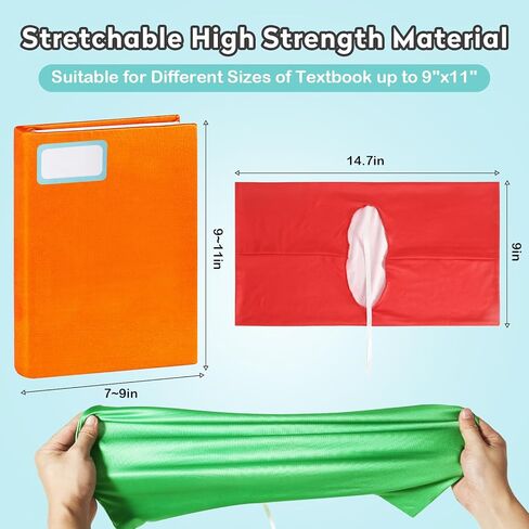 أغطية كتب BainGesk، واقي كتب بألوان الجوهرة للكتب ذات الغلاف الصلب، غطاء كتب مدرسية قابل للغسل يصل إلى 9 بوصة × 11 بوصة مع ملصق، كتاب سوكس للوازم المدرسية، مناسب للأطفال من سن 3 سنوات فما فوق in Kuwait
