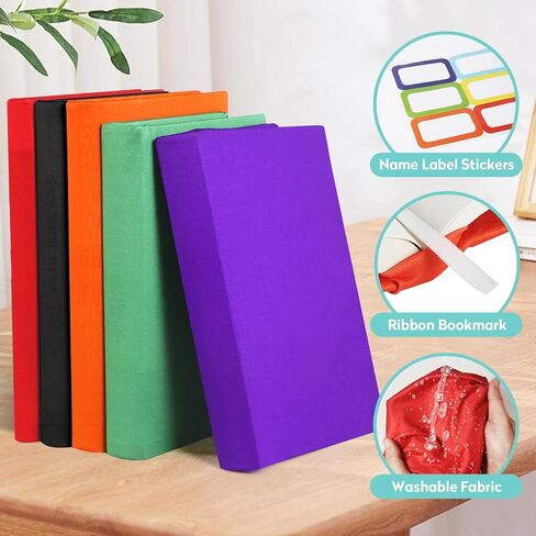 أغطية كتب BainGesk، واقي كتب بألوان الجوهرة للكتب ذات الغلاف الصلب، غطاء كتب مدرسية قابل للغسل يصل إلى 9 بوصة × 11 بوصة مع ملصق، كتاب سوكس للوازم المدرسية، مناسب للأطفال من سن 3 سنوات فما فوق in Kuwait