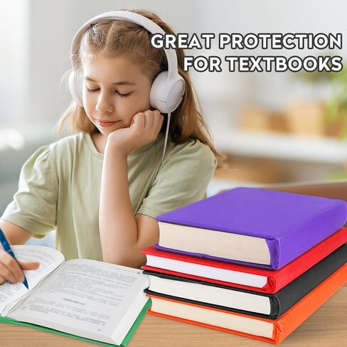 أغطية كتب BainGesk، واقي كتب بألوان الجوهرة للكتب ذات الغلاف الصلب، غطاء كتب مدرسية قابل للغسل يصل إلى 9 بوصة × 11 بوصة مع ملصق، كتاب سوكس للوازم المدرسية، مناسب للأطفال من سن 3 سنوات فما فوق in Kuwait