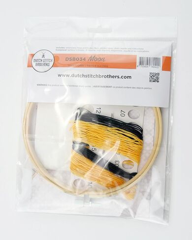 مجموعة أدوات تطريز القمر من DUTCH STITCH BROTHERS مع نمط وتعليمات. أطقم تطريز مختومة مع ملابس مطرزة بنمط. طوق تطريز مقاس 6 بوصة in Kuwait