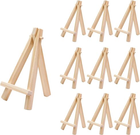 10 Pcs Wooden Easels Mini Easel Stand Small Easels for Display Tripod Cards Stand Art Craft Display Easels(5 Inch) in Saudi Arabia