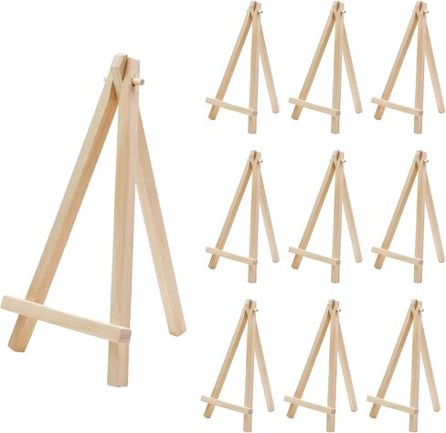 10 Pcs Wooden Easels Mini Easel Stand Small Easels for Display Tripod Cards Stand Art Craft Display Easels(5 Inch) in Saudi Arabia