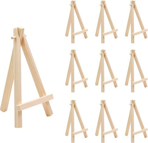 10 Pcs Wooden Easels Mini Easel Stand Small Easels for Display Tripod Cards Stand Art Craft Display Easels(5 Inch) in Saudi Arabia