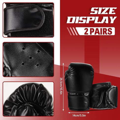 Boxing Set 2 Pairs 8 oz Boxing Gloves and 4 Pcs Pads Boxing Training Set Boxing Mitts and Pads Punching Mitts for Adults Kids Teens Kickboxing Karate Muay Thai MMA Training Martial Arts in Saudi Arabia