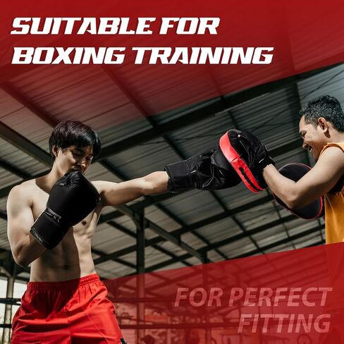 Boxing Set 2 Pairs 8 oz Boxing Gloves and 4 Pcs Pads Boxing Training Set Boxing Mitts and Pads Punching Mitts for Adults Kids Teens Kickboxing Karate Muay Thai MMA Training Martial Arts in Saudi Arabia