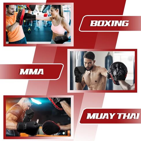 Boxing Set 2 Pairs 8 oz Boxing Gloves and 4 Pcs Pads Boxing Training Set Boxing Mitts and Pads Punching Mitts for Adults Kids Teens Kickboxing Karate Muay Thai MMA Training Martial Arts in Saudi Arabia