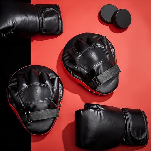 Boxing Set 2 Pairs 8 oz Boxing Gloves and 4 Pcs Pads Boxing Training Set Boxing Mitts and Pads Punching Mitts for Adults Kids Teens Kickboxing Karate Muay Thai MMA Training Martial Arts in Saudi Arabia