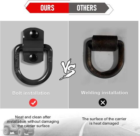 مرساة حلقية على شكل حرف D 1/2 تستخدم للمقطورات، مثبتة بمسامير 3/8-16 UN G5 وحشية معززة، لا حاجة للحام. (أسود) in Kuwait