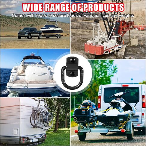 مرساة حلقية على شكل حرف D 1/2 تستخدم للمقطورات، مثبتة بمسامير 3/8-16 UN G5 وحشية معززة، لا حاجة للحام. (أسود) in Kuwait