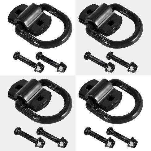 مرساة حلقية على شكل حرف D 1/2 تستخدم للمقطورات، مثبتة بمسامير 3/8-16 UN G5 وحشية معززة، لا حاجة للحام. (أسود) in Kuwait