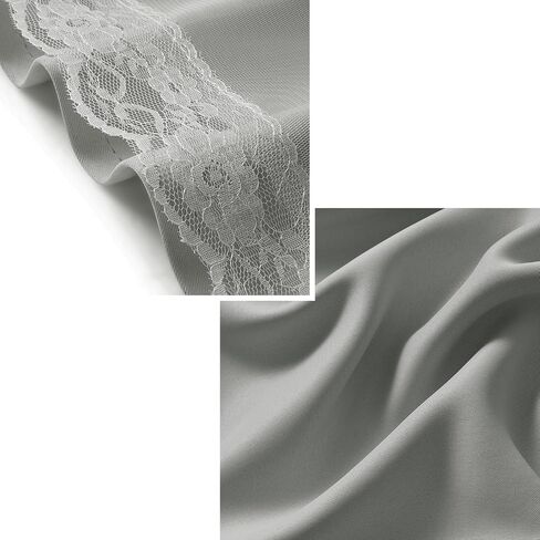 Vatge Layered Curtains for Doorways Blackout Door Curtains with Sheer Overlay Double Layer Closet Curtains, 1 Panel, W42 x L80, Greyish White in Saudi Arabia