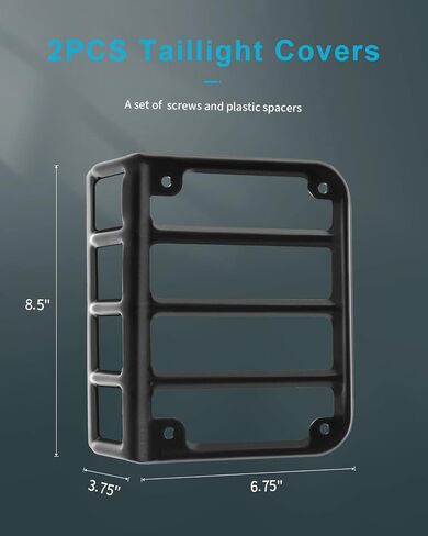 cciyu for Jeep Tail Light Protectors Black Rear Tail Light Covers Guards Protectors Fit for 2007-2017 for Jeep Wrangler JK Tail Light Guards Cover in Saudi Arabia