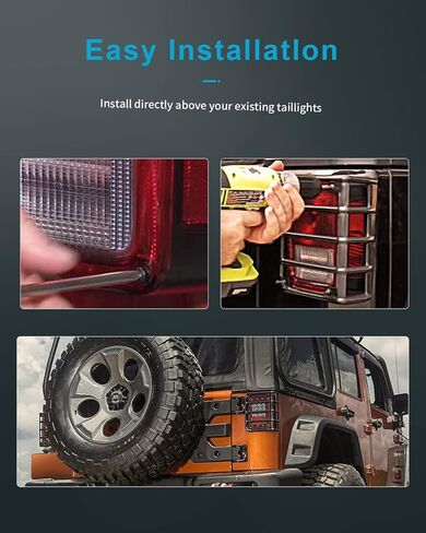 cciyu for Jeep Tail Light Protectors Black Rear Tail Light Covers Guards Protectors Fit for 2007-2017 for Jeep Wrangler JK Tail Light Guards Cover in Saudi Arabia