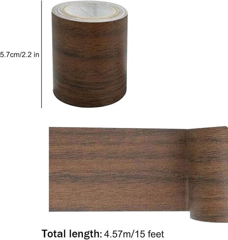 Wood Grain Repair Tape, Upholstery Wood Duct Tape, Realistic Wood Colored Stickers for Wicker Furniture, Wood Veneer Roll, Repair Tape Patch Wood Textured Adhesive for Tables, Doors, Floor (Type D) in Saudi Arabia