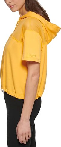 DKNY Women's Mesh Blocked Short Sleeve Hoodie in Saudi Arabia