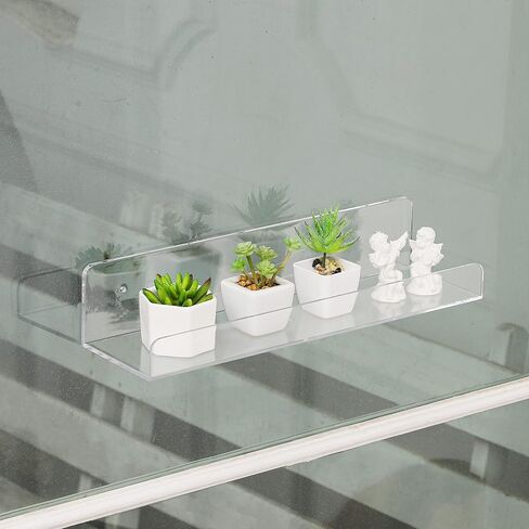CY craft 6 PCS Acrylic Invisible Floating Bookshelf for Kids Room,15 inch Modern Picture Ledge Display Toy Storage Wall Shelf 5MM Thick U Shelves Storage Rack in Saudi Arabia
