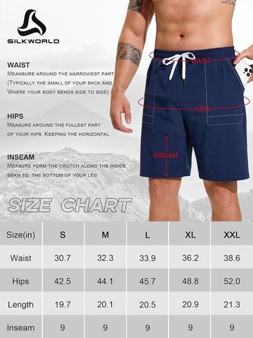 SILKWORLD Men's 2 Pack Athletic Running Workout Shorts 9" Quick Dry Sports Gym Shorts with Zipper Pockets in Saudi Arabia