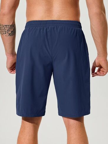 SILKWORLD Men's 2 Pack Athletic Running Workout Shorts 9" Quick Dry Sports Gym Shorts with Zipper Pockets in Saudi Arabia