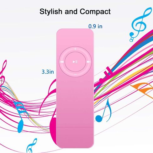 MP3 Player, Music Player with 8GB Micro SD Card, Built-in Speaker, Ultra Slim Music Player, Portable HiFi Lossless Sound, Support up to 64GB in Saudi Arabia