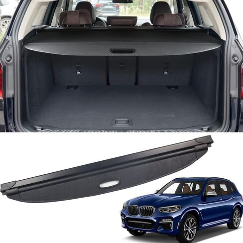 Marretoo لسيارات BMW X3 غطاء البضائع 2018 2019 2020 2021 2022 لسيارات BMW X3 ملحقات أسود قابل للسحب غطاء صندوق السيارة الأمن درع الظل in Saudi Arabia
