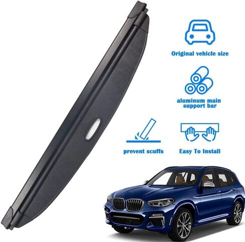 Marretoo لسيارات BMW X3 غطاء البضائع 2018 2019 2020 2021 2022 لسيارات BMW X3 ملحقات أسود قابل للسحب غطاء صندوق السيارة الأمن درع الظل in Saudi Arabia