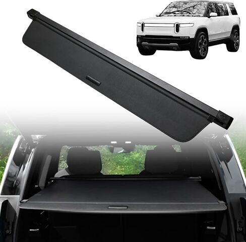 Cargo Cover for Rivian R1S Accessories - Tesmirror Retractable Cargo Cover Shade Trunk Cover Privacy Security Screen Luggage Shield Shade for 𝗥𝗶𝘃𝗶𝗮𝗻 𝗥𝟭𝗦 in Saudi Arabia