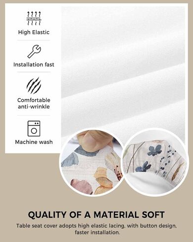 Stretch Dining Chair Seat Covers Set of 4, Removable Washable Farmhouse Chair Covers Seat Slipcovers, Vintage Wood Grain Pet Footprints Chair Protector Dust-proof Chair Cover Seat for Kitchen Decor in Saudi Arabia
