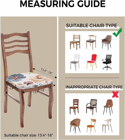Stretch Dining Chair Seat Covers Set of 4, Removable Washable Farmhouse Chair Covers Seat Slipcovers, Vintage Wood Grain Pet Footprints Chair Protector Dust-proof Chair Cover Seat for Kitchen Decor in Saudi Arabia