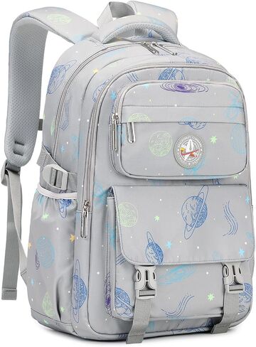 Kids Backpack, Cartoon Space Boys School Backpack, Bookbag for Primary Elementary Middle School, Age 6-14 Years Old,Gray in Saudi Arabia