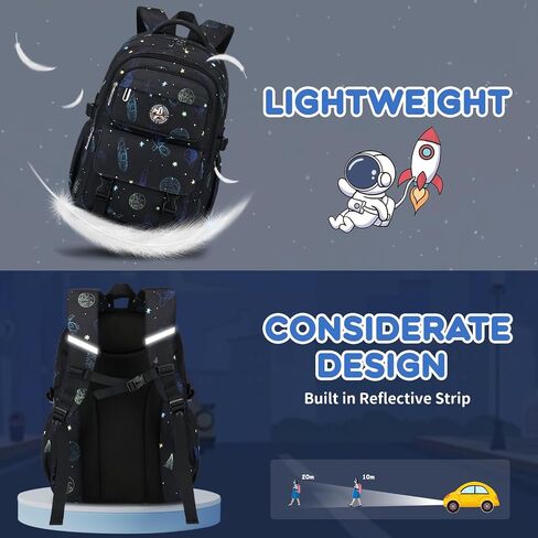 Kids Backpack, Cartoon Space Boys School Backpack, Bookbag for Primary Elementary Middle School, Age 6-14 Years Old,Gray in Saudi Arabia