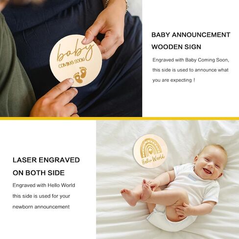 Pregnancy Announcement, Coming Soon Baby Announcement For Grandparents Dad Husband Family, Pregnancy Reveal Ideas, Gender Reveal Baby Shower Gifts -Felt Letter Board, Baby Onesie, Booties, Wooden Sign in Saudi Arabia
