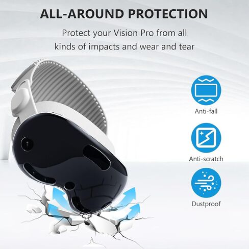 غطاء حماية من oyeftp Vision Pro، حافظة واقية من مادة TPU، حافظة VR Pro مضادة للخدش ومضادة للصدمات وخفيفة الوزن وشفافة لسماعات الواقع الافتراضي، حافظة نظارات VR Pro غطاء واقي للشاشة الأمامية in Kuwait