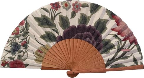 Shawl Hand Fan | Handcrafted Spanish Hand Fan | Cotton Fabric and Wood | Includes Protective Jute Cotton Bag | Authentic Gift | 23cm - 9". in Kuwait