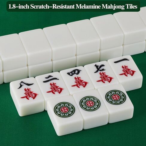 ملحقات طاولة ماجونج الأوتوماتيكية من ماجونج مجموعة ماجونج مغناطيسية 144 بلاطة ماجونج صينية متعددة الوظائف (تشغيل آلي، فرك يدوي) (أبيض، 1.8 × 1.3 × 0.9 بوصة) in Kuwait