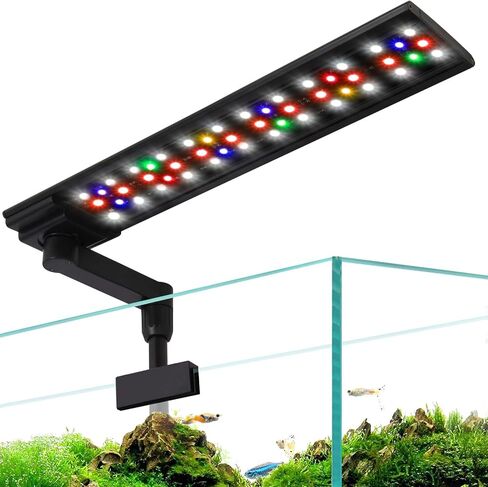 مصباح YISITONG LED لحوض السمك، مشبك لخزان الأسماك كامل الطيف مع مؤقت قابل للتعديل وسطوع، للشعاب المرجانية والنباتات المائية وحوض السمك 20 وات (40-60 سم) in Saudi Arabia