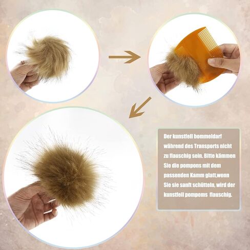 Pompoms for Knitted Hats,12Pcs Faux Fur Pom Poms for Hats, DIY Mixed Color Faux Fox Fur Pompoms Ball with Snap Button for Knitting Garments Hat Accessories in Saudi Arabia