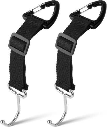 2Pcs Adjustable Car Seat Hooks, Headrest Hanger Car Purse Hook for Car Stainless Steel Storage Organizer Holder for Handbag Purse Coat, Max Load 100 lbs in Saudi Arabia
