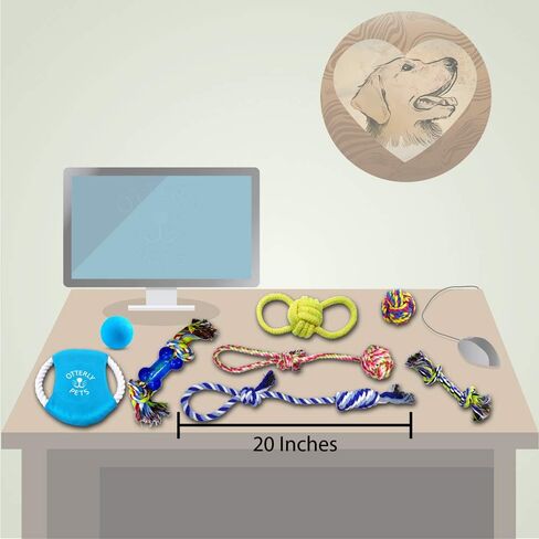 ألعاب الكلاب من أوترلي بيتس (عبوة من 8 قطع) - حبال قوية متنوعة وكرة مطاطية طبيعية مفردة غير قابلة للتدمير للكلاب الصغيرة والمتوسطة in Kuwait