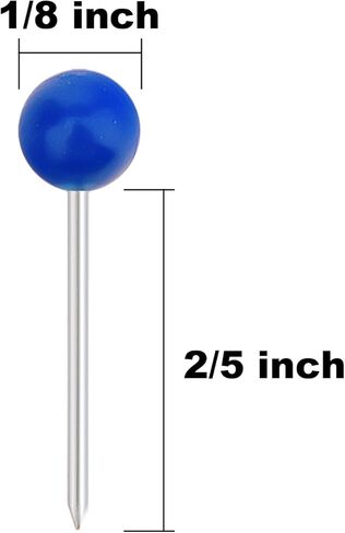 1000 قطعة من دبابيس الخريطة الملونة من Sunmns برأس كروي مع نقطة فولاذية، 1/8 بوصة in Kuwait