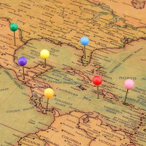 1000 قطعة من دبابيس الخريطة الملونة من Sunmns برأس كروي مع نقطة فولاذية، 1/8 بوصة in Kuwait