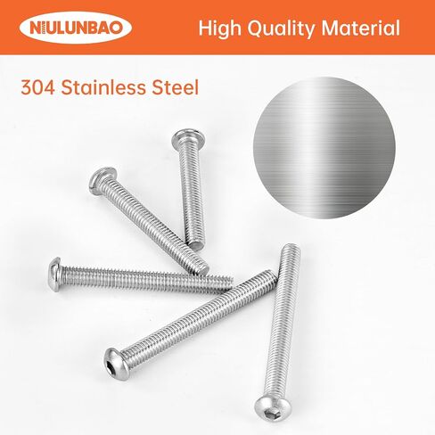 M5 x 60mm 65mm 70mm 75mm 80mm Button Head Socket Cap Screws Bolts 304 Stainless Steel Metric Machine Allen Hex Drive, Fully Threaded, Assortment Kit 25PCS in Saudi Arabia