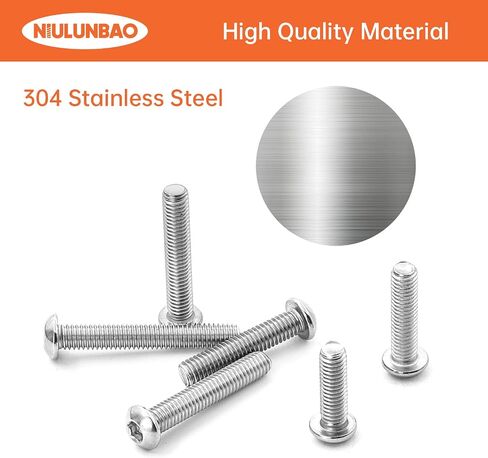 M5 x 60mm 65mm 70mm 75mm 80mm Button Head Socket Cap Screws Bolts 304 Stainless Steel Metric Machine Allen Hex Drive, Fully Threaded, Assortment Kit 25PCS in Saudi Arabia