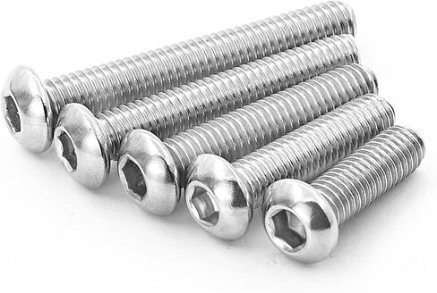 M5 x 60mm 65mm 70mm 75mm 80mm Button Head Socket Cap Screws Bolts 304 Stainless Steel Metric Machine Allen Hex Drive, Fully Threaded, Assortment Kit 25PCS in Saudi Arabia