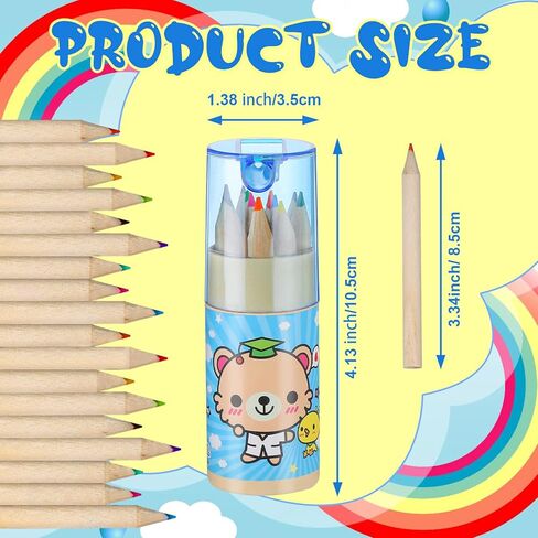 Outus 60 Packs Mini Colored Pencils Bulk with Sharpener Cute Mini Cartoon Coloring Pencil Kawaii Color Pencils Portable Sketching Supplies for Kids Adults Drawing Painting Writing School in Saudi Arabia