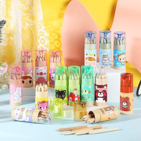 Outus 60 Packs Mini Colored Pencils Bulk with Sharpener Cute Mini Cartoon Coloring Pencil Kawaii Color Pencils Portable Sketching Supplies for Kids Adults Drawing Painting Writing School in Saudi Arabia