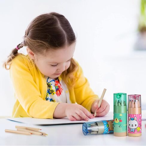 Outus 60 Packs Mini Colored Pencils Bulk with Sharpener Cute Mini Cartoon Coloring Pencil Kawaii Color Pencils Portable Sketching Supplies for Kids Adults Drawing Painting Writing School in Saudi Arabia